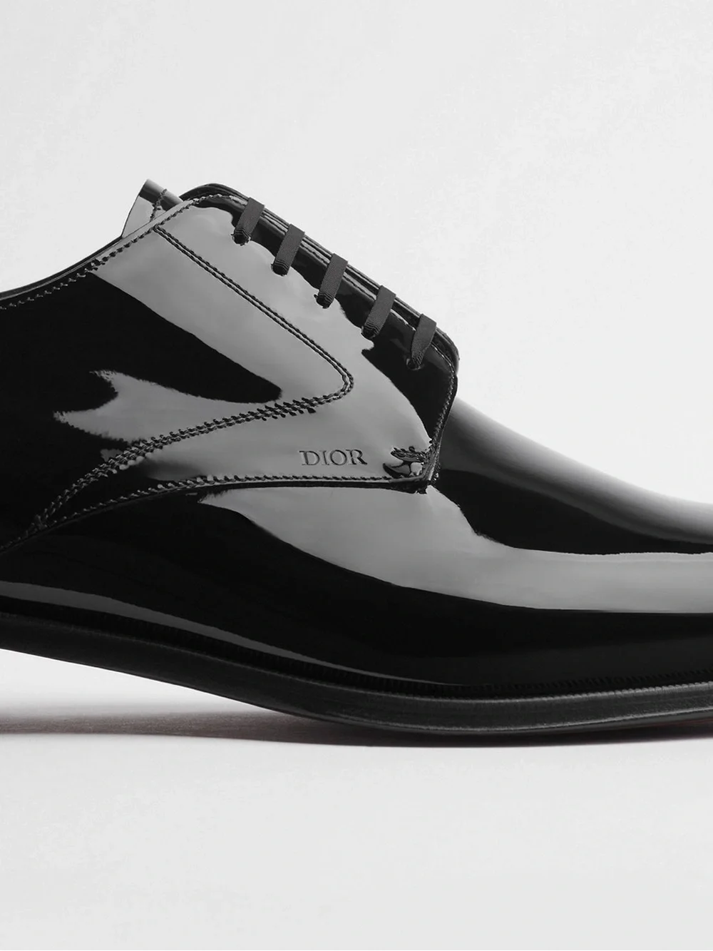 Dior Black Patent Leather Derby Lace-Ups